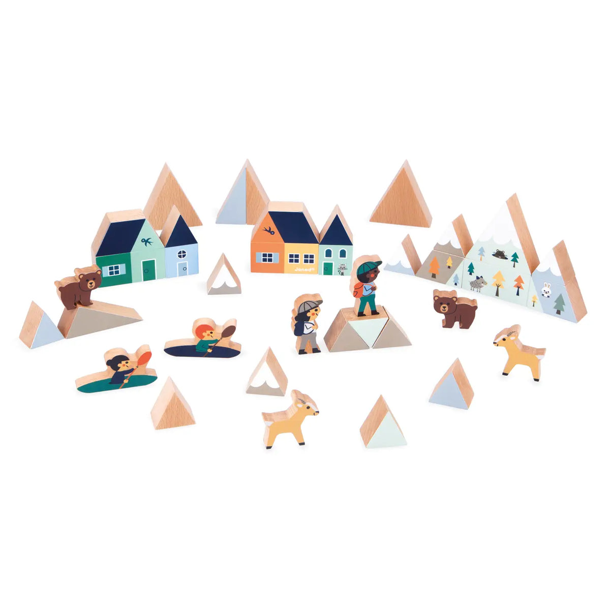 Janod Crossroads White Valley Building Blocks