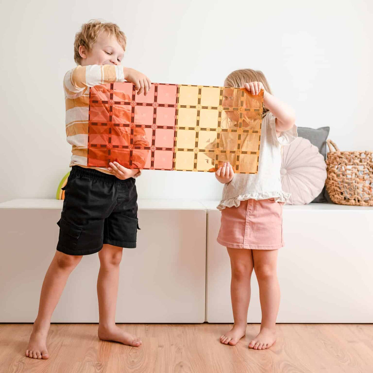 Connetix® Pastel Lemon & Peach Base Plate 2 pc