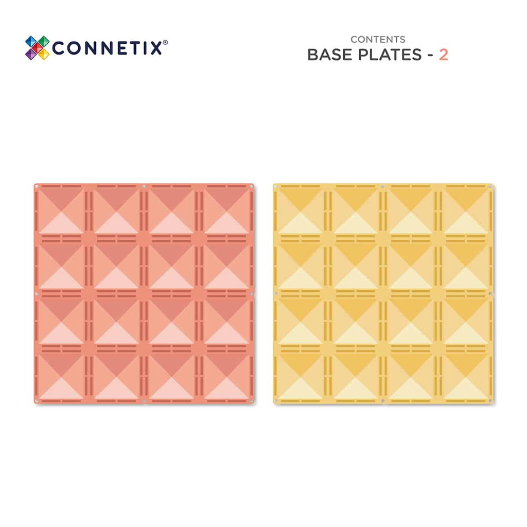 Connetix® Pastel Lemon & Peach Base Plate 2 pc